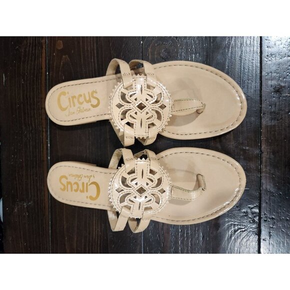 Circus NY By Sam Edelman Canyon Tan Medallion Flat Sandals Size 8 - Picture 7 of 9